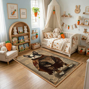 Regal Bear King Area Rug, Medieval Animal Carpet, Rustic Fantasy Room Decor – bedroom styling