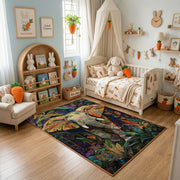 Colorful Abstract Tiger Area Rug, Artistic Jungle Animal Carpet, Modern Decor – featured room view
