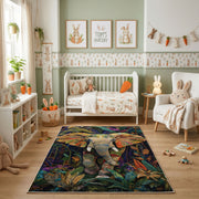 Colorful Abstract Tiger Area Rug, Artistic Jungle Animal Carpet, Modern Decor – pattern detail