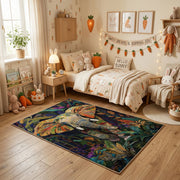 Colorful Abstract Tiger Area Rug, Artistic Jungle Animal Carpet, Modern Decor – texture view