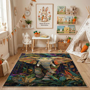 Colorful Abstract Tiger Area Rug, Artistic Jungle Animal Carpet, Modern Decor – bedroom styling
