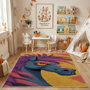 Colorful Tropical Bird Area Rug, Abstract Parrot Carpet, Modern Room Decor – bedroom styling