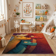 Playful Blue Bird Area Rug, Colorful Cartoon Animal Carpet, Kids Room Decor – bedroom styling