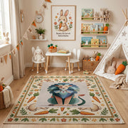 Floral Cat Pair Area Rug, Botanical Feline Carpet, Cozy Room Decor – playroom styling