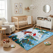 Rainbow Woodland Deer Area Rug, Colorful Forest Animal Carpet, Kids Decor – playroom styling