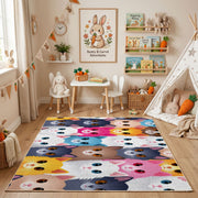 Pastel Cat Faces Area Rug, Cute Feline Pattern Carpet, Kids Room Decor – bedroom styling