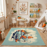 Space Dog Explorer Area Rug, Cute Adventure Animal Carpet, Kids Decor – featured room view