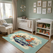 Space Dog Explorer Area Rug, Cute Adventure Animal Carpet, Kids Decor – alternate room view