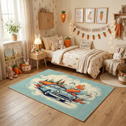 Space Dog Explorer Area Rug, Cute Adventure Animal Carpet, Kids Decor – texture view