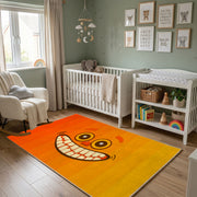 Yin Yang Cat Pair Area Rug, Orange Minimal Feline Carpet, Modern Decor – alternate room view