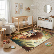 Purple Cat Faces Area Rug, Dark Feline Pattern Carpet, Gothic Decor – playroom styling