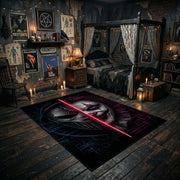 Split Shadow Mask Area Rug displayed in a richly decorated room