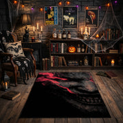 Shadow Face Area Rug front view in a warm candlelit room
