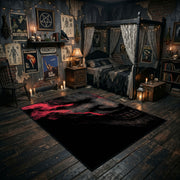 Shadow Face Area Rug displayed in a richly decorated room