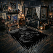 Ornate Shadow Creature Area Rug displayed in a richly decorated room