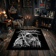 Spectral Reaper Area Rug styled in a candlelit gothic living room