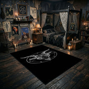 Minimal Horned Circle Area Rug displayed in a richly decorated room