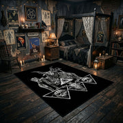 Goat Star Tarot Area Rug displayed in a richly decorated room