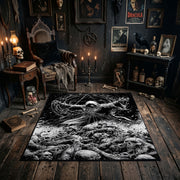 Tentacled Sea Monster Area Rug shown in a candlelit dark room