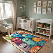 Colorful Cute Monster Area Rug — full rug design