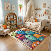 Colorful Cute Monster Area Rug — color detail view
