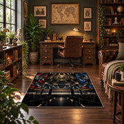 Championship Ring Arena Night Area Rug styled in a home office