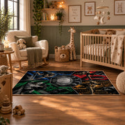 Four Panel Wrestling Arena Area Rug styled in a nursery room