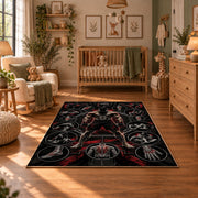 Shadow Fighter Crest Area Rug styled in a cozy nursery