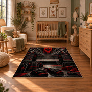 Championship Belt and Ring Area Rug styled in a cozy nursery