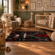 Championship Belt and Ring Area Rug styled in a nursery room