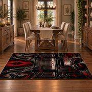 Championship Belt and Ring Area Rug styled in a dining room