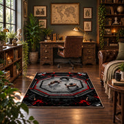 Gothic Octagon Portrait Area Rug styled in a home office
