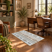 gray neutral tribal geometry area rug, complete product view