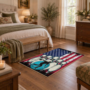 red white and blue patriotic elephant and flag motif area rug, complete product view