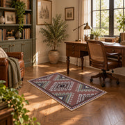 rust brown southwestern tribal diamond pattern area rug, complete product view