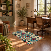multicolor colorful southwestern tribal pattern area rug, complete product view