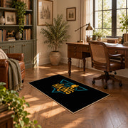 black gold life is better hiking quote area rug, complete product view