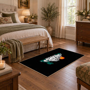 black sunset mountain adventure area rug, featured room view