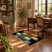 vintage stripe eat sleep hike repeat area rug, complete product view
