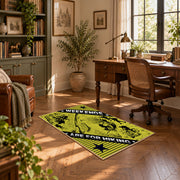 yellow black wild mountain adventure area rug, complete product view