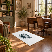 white cover the earth mountain quote area rug, complete product view