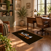 brown orange just go mountain hiking area rug, complete product view