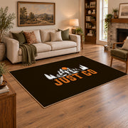 brown orange just go mountain hiking area rug, angled room view