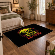 black rocky mountain expedition adventure area rug, soft surface detail