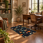 navy campfire outdoor gear camping area rug, complete product view