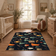 navy campfire outdoor gear camping area rug, full pattern view