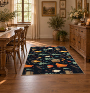 navy campfire outdoor gear camping area rug, front room mockup