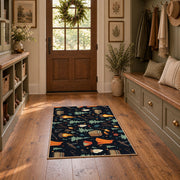 navy campfire outdoor gear camping area rug, wide interior view