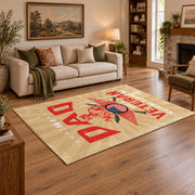 Proud Veteran Dad Area Rug, styled product view 1