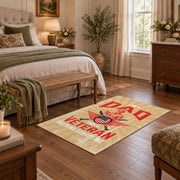 Proud Veteran Dad Area Rug, styled product view 10